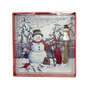 Festive Snowman Holiday Plate Set